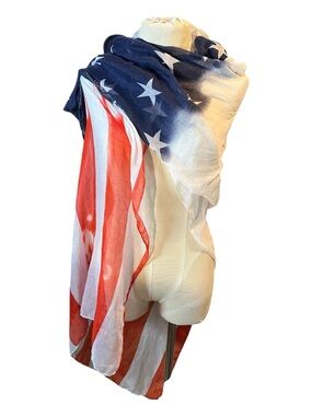 American Flag Sheer Scarf Wrap